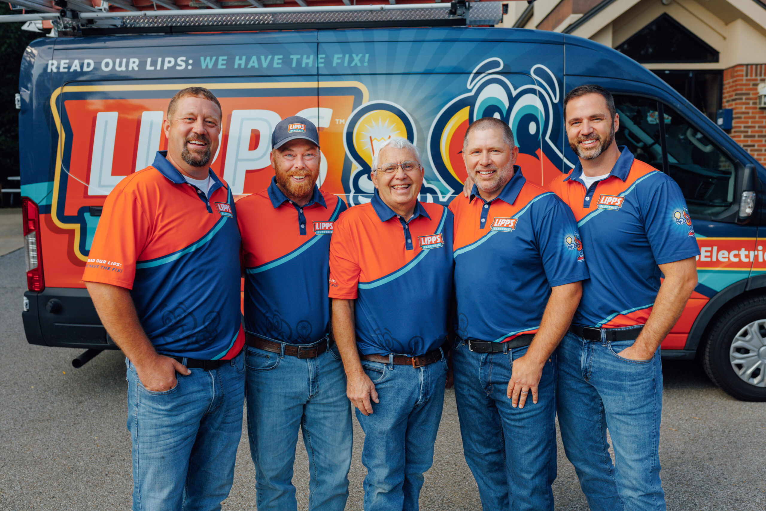 Lipps Electric leadership team standing together outside the company's Greater Cincinnati office.
