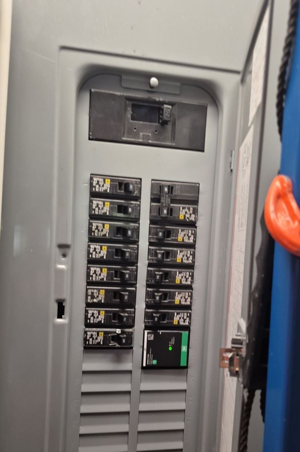 Whole-home surge protector installed inside an electrical panel by a licensed electrician in Greater Cincinnati